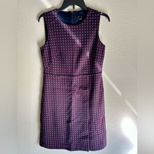 Ann Taylor Checked Overlap A-Line Dress